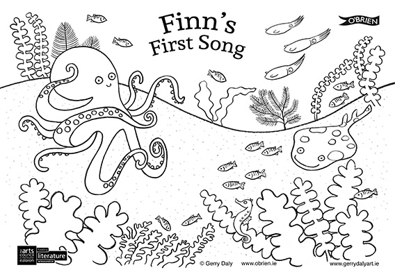 Finn's First Song colouring in PDF of the octopus, ray and more