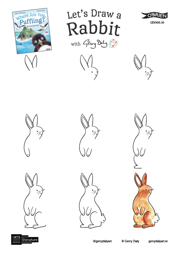 Where Are You Puffling? let's draw step by step PDF of a rabbit