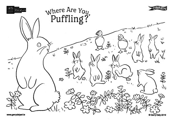 Where are you Puffling colouring in PDF of rabbits