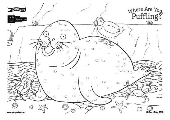 Where are you Puffling colouring in PDF of seal
