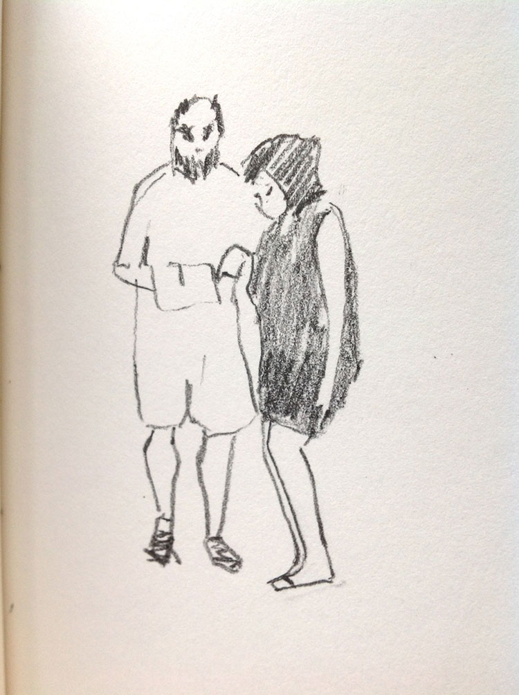 sketch of two tourists