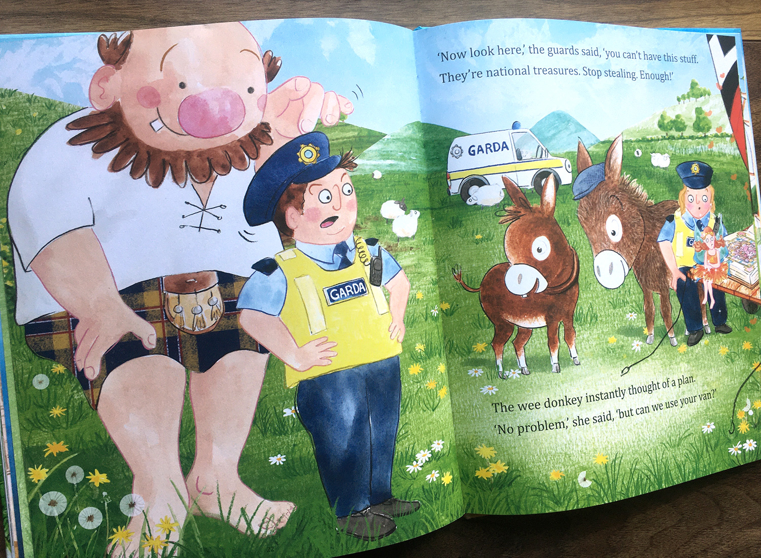 Wee Donkey's Treasure Hunt, the garda is not happy with wee donkey